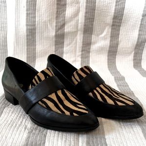 Lord & Taylor Calf Hair Animal Print Valentina Loafers size 6 1/2